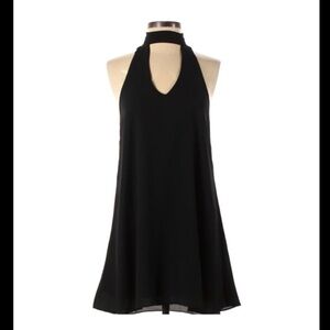 Olivaceous choker halter black dress
